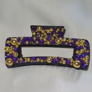 Elegant Purple and Gold Hair Clip